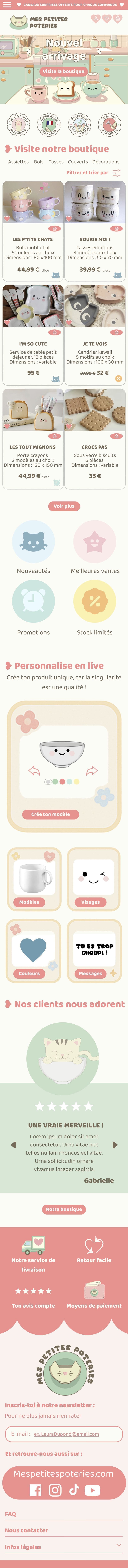 Accueil — icônes catégories & promotions